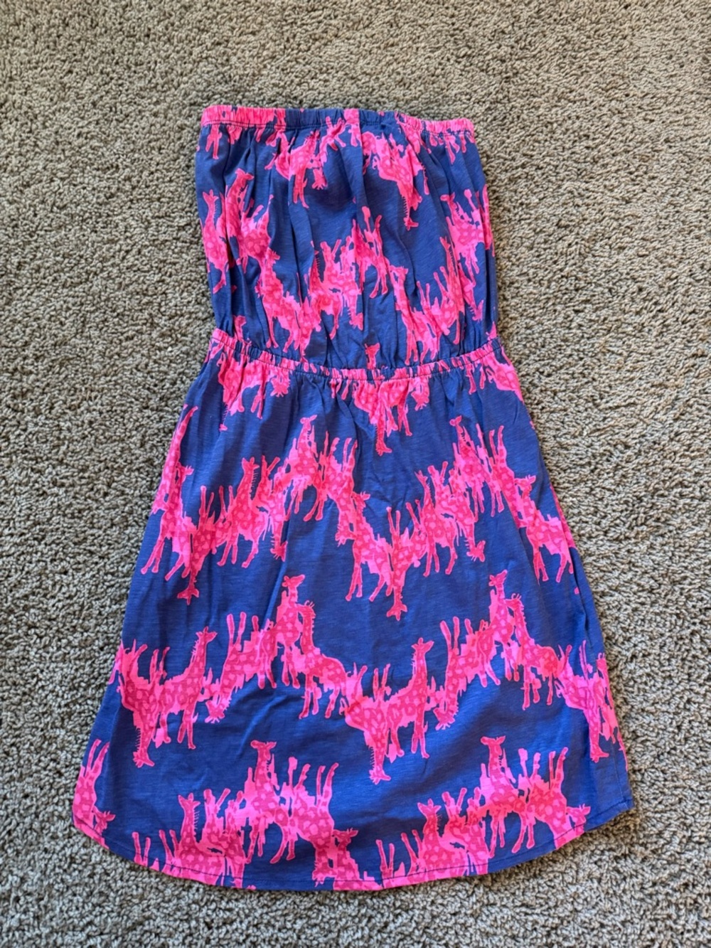 Lilly Pulitzer Blue and Pink Strapless Sundress